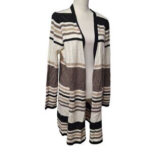 Absolutely Famous Long Sweater Open Front Knit Womens Large Cardigan Casual Fall